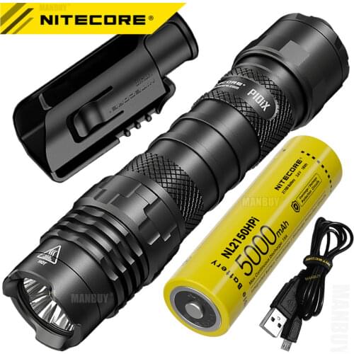 Wholesale NITECORE P10iX 4000Lm USB Rechargeable Outdoor Tactical Flashlight+5000mAh 21700 Battery + NTH10 Holster Free Shipping