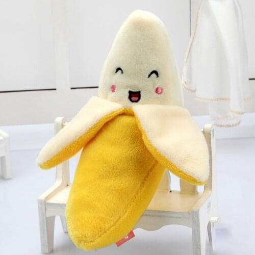Plush Dog Toys For Small Large Dogs Supplies Squeaky Plush Toys For Dog Sound Toy Banana Pet Chew Toy Pets Products Chihuahua