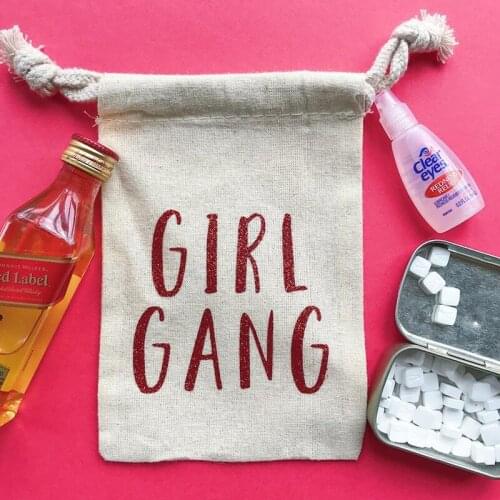 GIRL GANG personalized Bachelorette favor Bags bridal survival Kit bags weekend gift bag welcome bags hen party hungovers bag