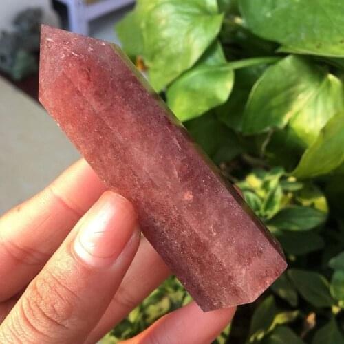 High Quality Natural Strawberry Quartz Point Healing Crystal Stone Tower For Reiki Gem Decorative Gift