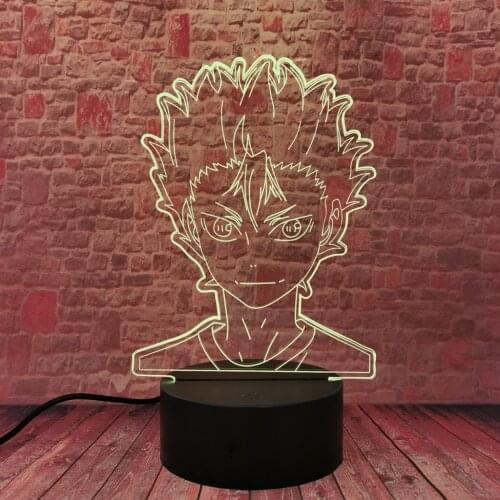 Funny 3D Illusion LED Desk Nightlight Colorful Changing Light Sport Manga Model Haikyuu Anime Figure Toys