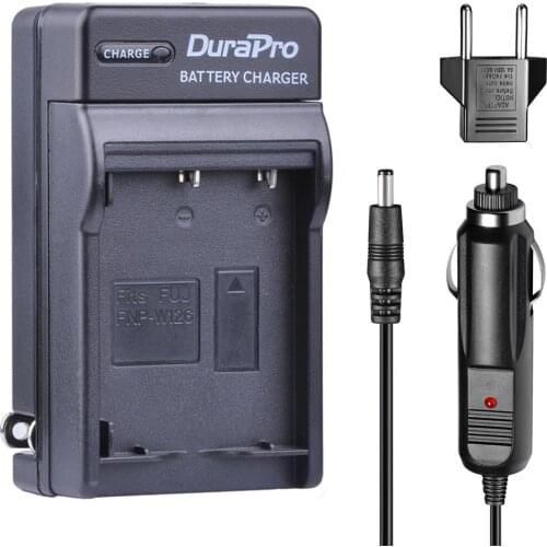 1pc Car Charger Wall Charger + EU for Fujifilm NP-W126 NP W126 NPW126 FinePix HS30EXR HS33EXR HS50EXR X-A1 X-E1 X-E2 X-M1