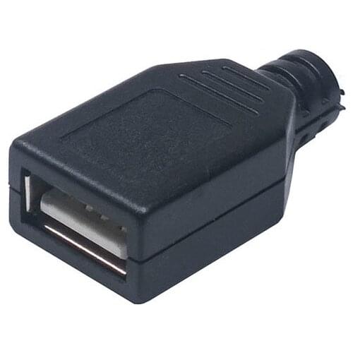 10 pcs Flat Edge Type A Plug Female Buckle Wire Type Welded Connector USB Master Plastic Shell Jack Tail Sockect Terminals