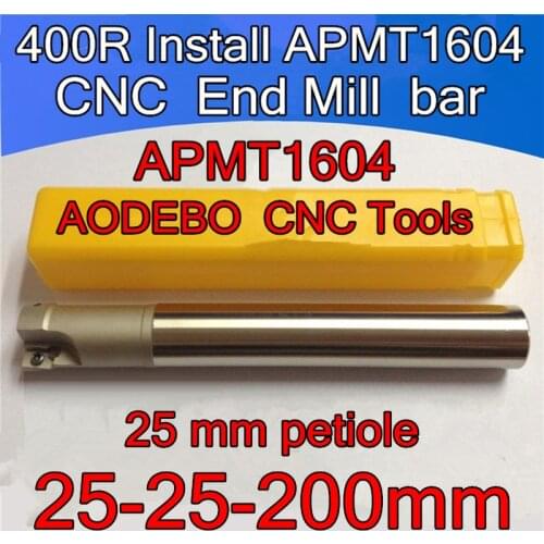 25-25-200mm 25 mm petiole 2F BAP400R Install APMT1604 Carbide insert CNC End Mill bar CNC Milling machine tools Free shipping