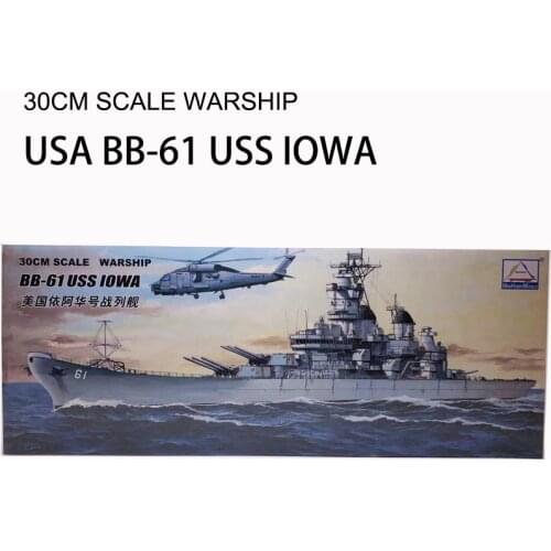 30CM Warship World War II BB-61 USS 10WA Iowa Class Battleship Plastic Assembly Model Electric Toy