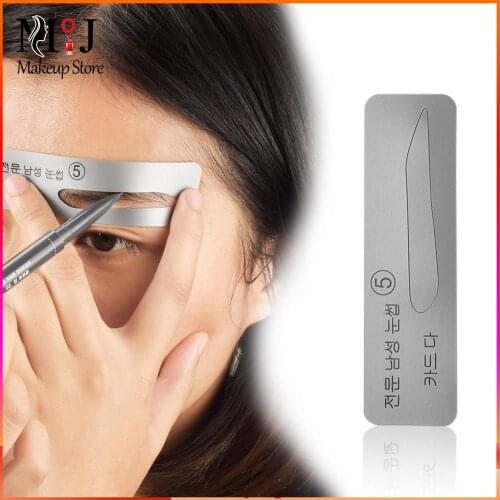 5pcs Gray Reusable Eyebrow Stencil Set Eye Brow Mold DIY Drawing Guide Styling Shaping Template Card Beauty Makeup Tools
