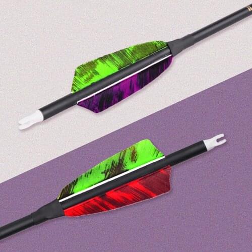 6/12pcs Camouflage Real Feather Carbon Arrow ID 6.2 mm OD 7.8mm Spine 500 For Recurve/Compound Bow Hunting Shooting