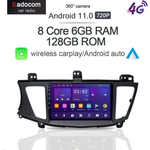 360 Panoramic Camera Carplay 6G+128G Android 10.0 Car DVD Player GPS WIFI Bluetooth 5.0 RDS Radio For Kia Cadenza/K7 2011-2012