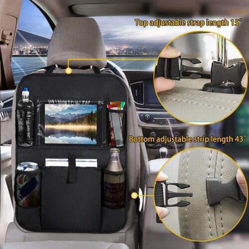 Car Backseat Organizer Car Kick Mats for Kids Back Seat Protectors Large Capacity with Transparent Tablet Pocket Easy Cleaning