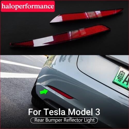 Model3 Car LED Bumper Light Rear Fog Lamp For Tesla Model 3 2021 Accessories Reflector Rear Bumper Reflective Lens Decorative