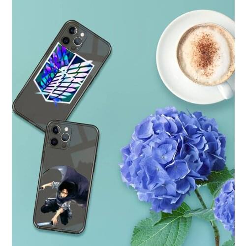 Hot Anime Attack On Titan Phone Case For iPhone 13 12 11 8 7 se 2020 pro X XS XR MAX Plus Black Transparent Cover