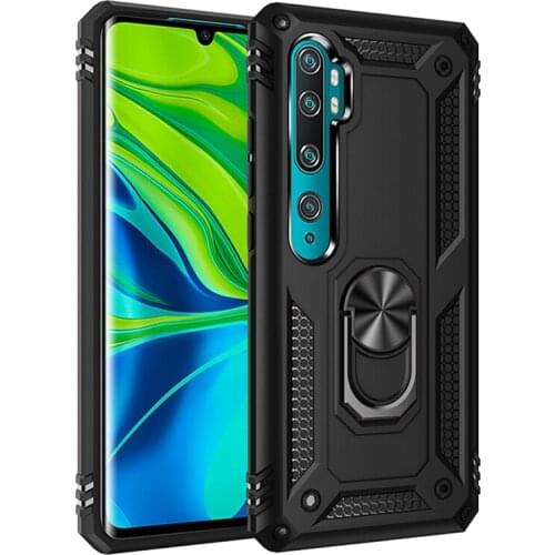 For Xiaomi Mi Note 10 Case Armor Silicone Bumper Hard PC Back Cover For Xiaomi Mi Note 10 Lite Note10 Pro Ring Holder Phone Case