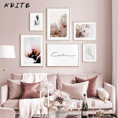 Plum Blossom Flower Calligraphy Poster Clam Quote Abstract Print Canvas Painting Nordic Wall Art Decoration Picture Room Decor