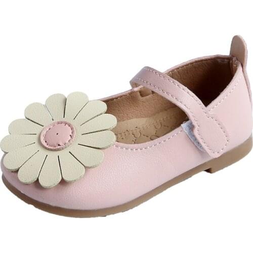 Fashion Baby Girls Kids Children Flats Shoes Anti-Slippery With Flowers Hook & Loop For Kids Students Flats Shoes Autumn 2020