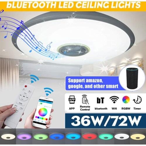 Wifi RGB Dimmable Music Ceiling Lights Remote&APP Control LED Ceiling Lamp bluetooth Speaker Home Lighting Fixture