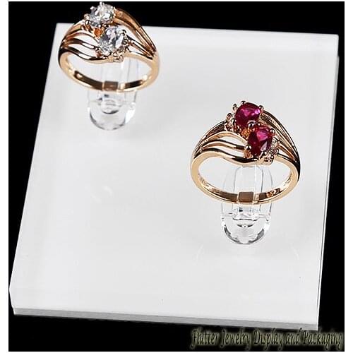 One Cream Acrylic Couple Rings Display Stand Couple Ring Holder Ring Organizer Jewellry Holder Jewellery Display