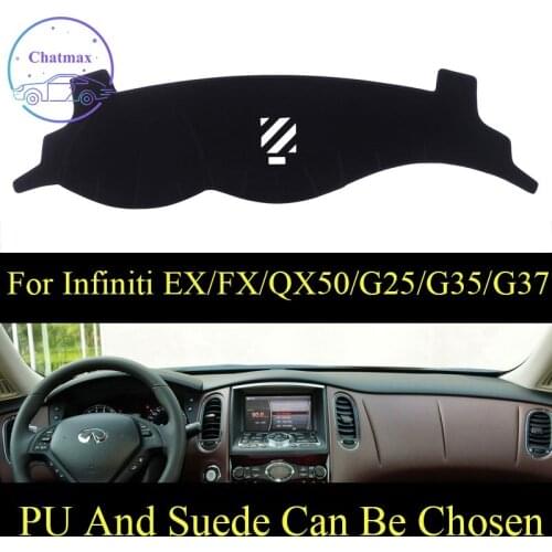 Customize For Infiniti EX FX Series 08-13/QX50/G25/G35/G37 Dashboard Console Cover PU Leather Suede Protector Sunshield Pad