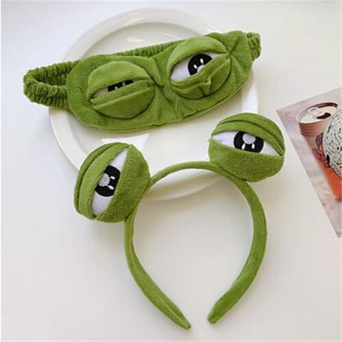Sad Big-eyed Frog Spoof Fun Unisex Joyful Hair Accessories Interesting Personality Eye Mask Headband