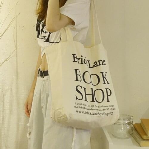 Women Canvas Shopping Bag Simple Books Bag Girls Cotton Cloth Shoulder Bags Eco Handbag Ladies Big Grocery Shopper Tote