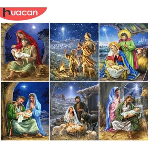 HUACAN Paint By Number Jesus DIY Pictures By Numbers Portrait Kits Hand Painted Painting Art Drawing On Canvas Gift Home Decor
