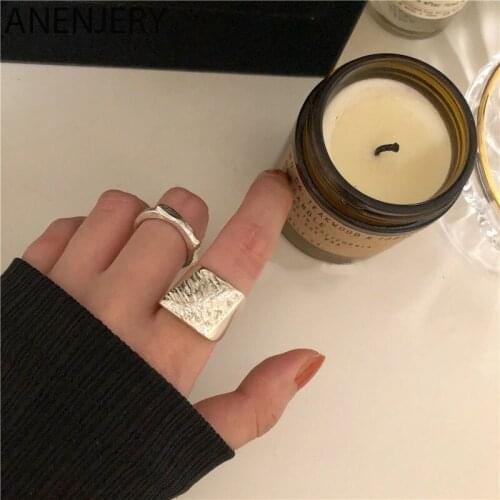 Handmade Irregular Width Surface Open Finger Ring for Women Men Concave Convex Geometric Jewelry Gifts