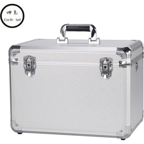 KUNDUI suitcase women men travel bag Thickening Aluminum frame laptop Large toolbox / lockable storage Display box luggage