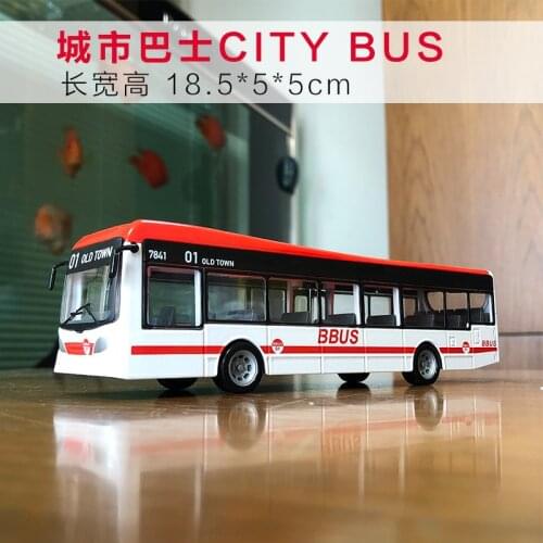 Diecast 1:50 Scale City Bus Simulation Alloy Car Model Toy BBUS Static Display Gift Collection Toys for Boys Red Truck