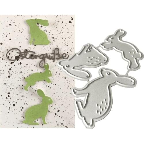 Rabbit Bunny Metal Cutting Dies Stencil Scrapbooking DIY Album Stamp Paper Card Embossing Decor Craft New Dies for 2020
