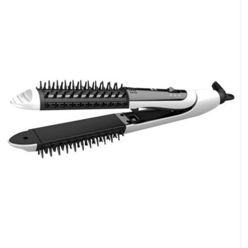 Multi-function 2 in 1 straight powder electric plywood, ceramic electric hair curler curling hair comb roll straight