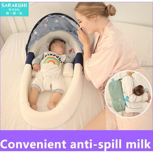 Multi-Function Portable Baby Bed Sleeping Nest Newborn Bassinet Travel Foldable Breathable Crib with Sun Protection Mosquito Net