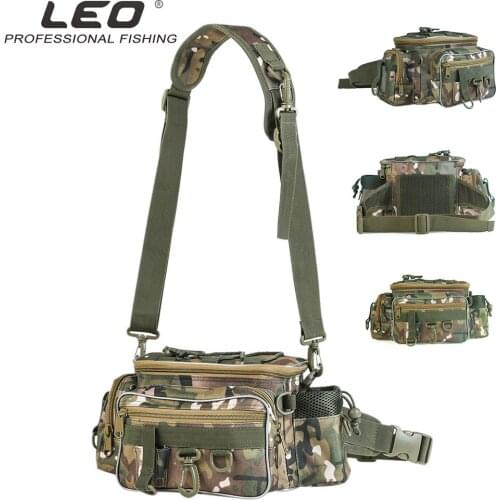 LEO Multifunctional Portable Fishing Bag Outdoor Sports Waist Pack Fishing Lures Gear Storage Bag Single Crossbody Tackle Bags