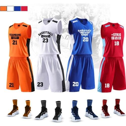 Men Basketball Jersey Kids Professional Custom Print Sports College Tracksuits Adult Breathable Basketball Training Set