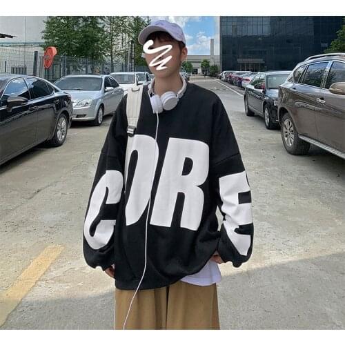 2021 Winter Men Streetwear Hip Hop Letter Print Hoodies Pullover Korean Mens Harajuku Hoodie Vintage Male Japanese Sweatshirt