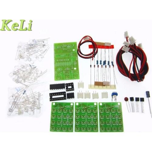 CD4017 + NE555 Flash Light Explosion-flashing LED Suite Self DIY Electronic Kit DIY KIT for Self-Assembly