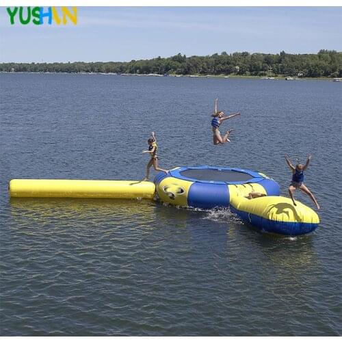 Inflatable Water Trampoline With Slide & Tube & Jumping Pillow Bag inflatable jumping game water trampoline for water park games
