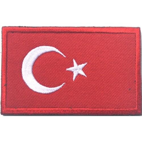 Turkey Flag Embroidery Patch Turkey Military Tactical Patches DIY Appliques For Clothing Hat Bag Patch