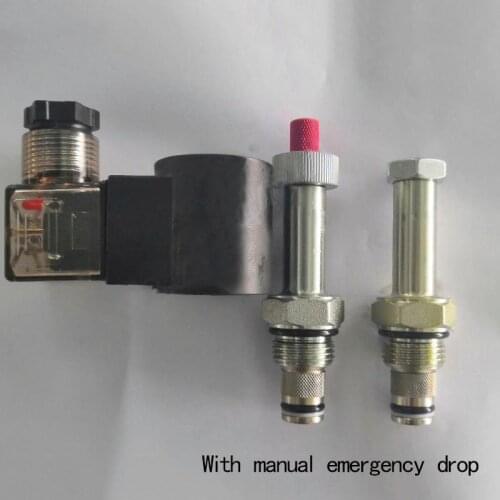 Normally closed solenoid cartridge valve for Lift hydraulic plate accessories pressure maintaining valve unloading valve