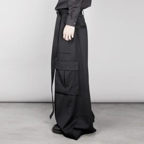 NEW 27-44 2018 Mens clothing GD Hair Stylist fashion Catwalk street overlength A wide leg pants trousers plus size costumes