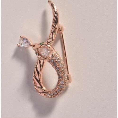 WEIMANJINGDIAN Brand New Arrival High Quality Rose Gold / Rhodium Plated Cubic Zirconia CZ Crystal Snake Brooch Pin