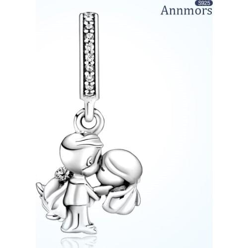 Boy and Girl Charm 925 Sterling Silver Fits Pandora Charms Bracelets for Woman Girl Beads Gifts for Women Bracelet and Necklace