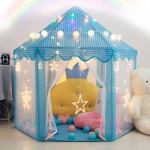 Princess Castle Folding Tipi Children Tent Play House Teepee Portable Toy Tents for Kids Baby Girl Outdoor Indoor Zipper tent