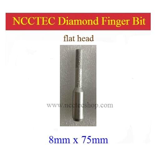 [flat head] 8mm 5/16'' straight diamond vacuum brazed router finger bit with 1/2" Shank FREE shipping | granite seam knife
