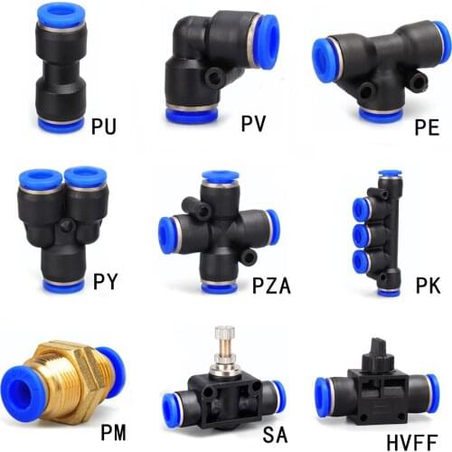 Pneumatic connector PY PE PU PV PM PZA PK SA HVFF hose connector 4-16mm plastic hose connector compressor quick connector