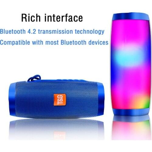 Portable Speakers Bluetooth Column Wireless Bluetooth Speaker Powerful High BoomBox Outdoor Bass HIFI TF FM Radio with LED Light