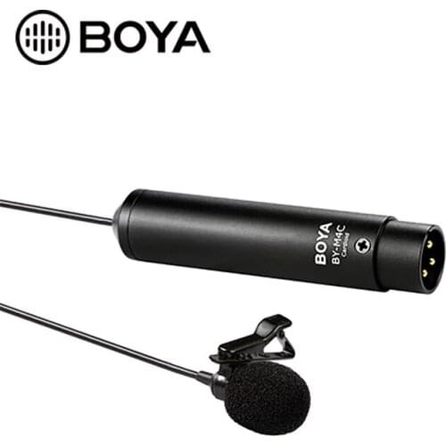 Professional Clip-On Lavalier Condenser Microphone XLR Output for DSLR SLR Camcorder Audio Recorder Video Microphone