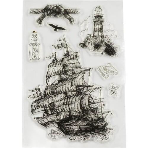 Boat sailling transparent clear stamp for DIY Scrapbooking/Card Making/Kids Christmas Fun Decoration Supplies
