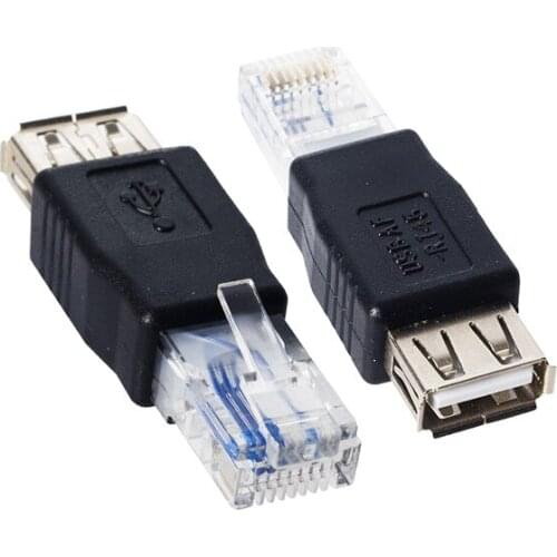 RJ 45 MALE USB A FEMALE to ETHERNET CONVERTER JACK PLUG