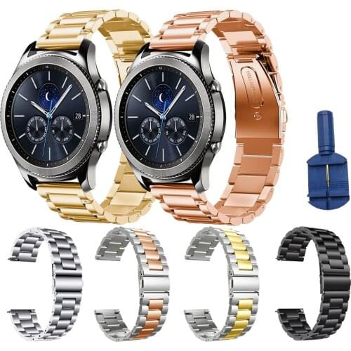18mm 20mm 22mm Watchband For Samsung Galaxy watch 46mm 42mm Stainless Steel Watch Band Strap For Gear S3 s2 huawei gt 2