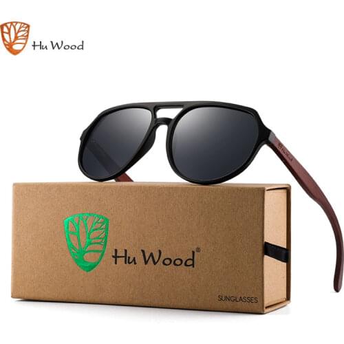 Hu Wood Brand Design Bamboo Wood Sunglasses Women Men Vintage Square Sun Glasses Fashion Coating Mirror Sunglass UV400 Oculos