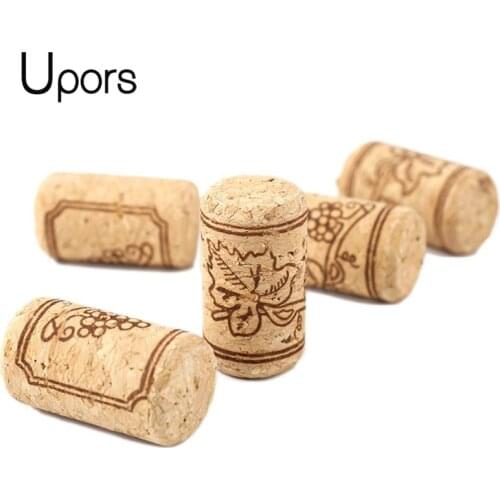 UPORS 15Pcs Natural Wood Wine Cork Wine Bottle Stopper Wooden Cap Corks Straight Corks Premium Red Wine Plug